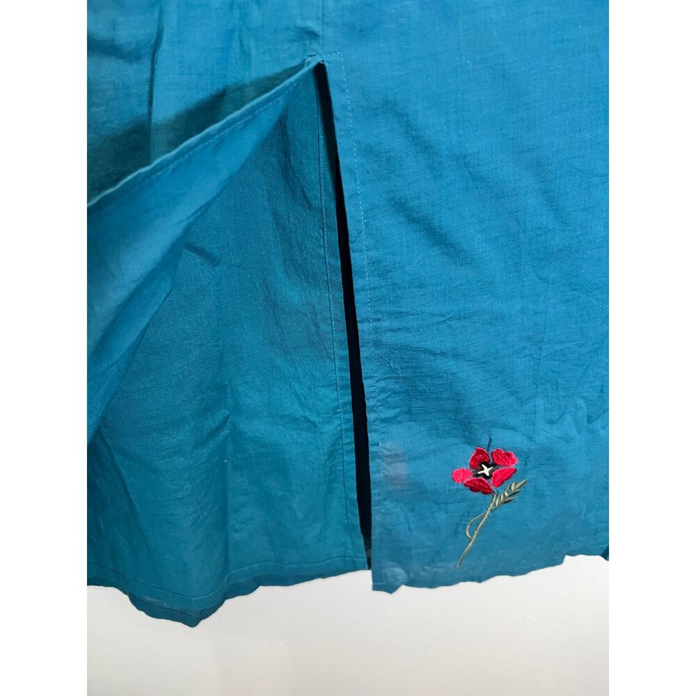 Relativity Dark Teal Embroidered Flower Strappy Dress Size 10 - Picture 5 of 5